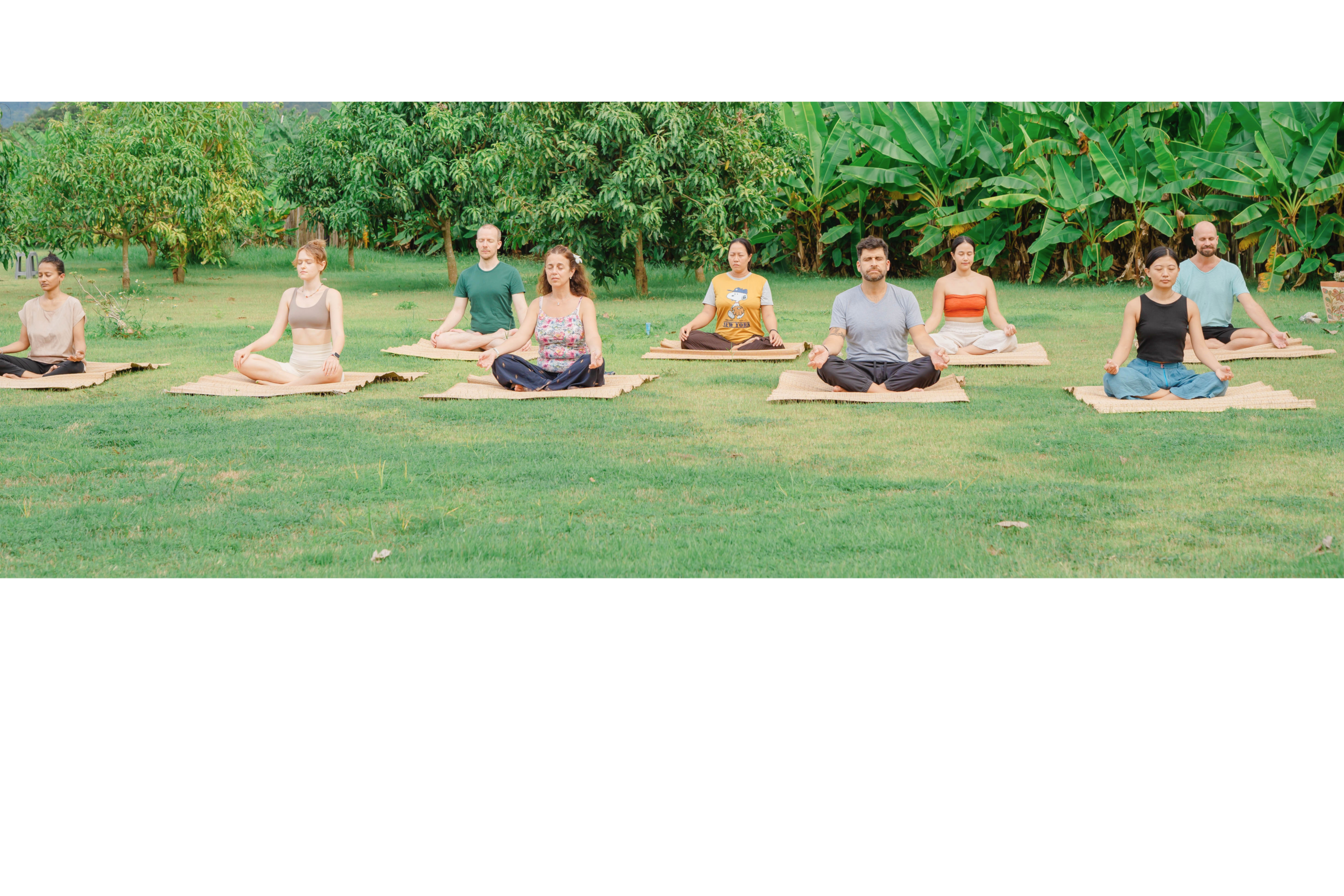 Participants meditating during the Silent Retreat