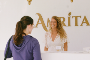 Guest being welcomed at reception