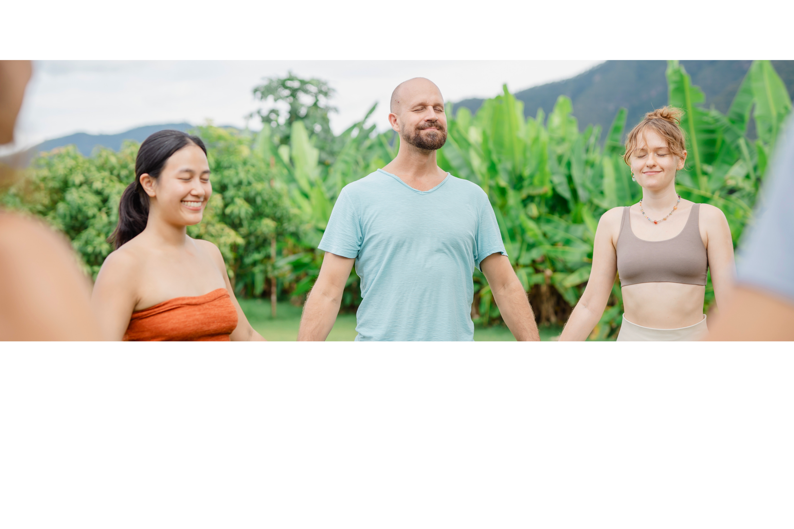Participants connecting in a circle at a Tantra Immersion Retreat