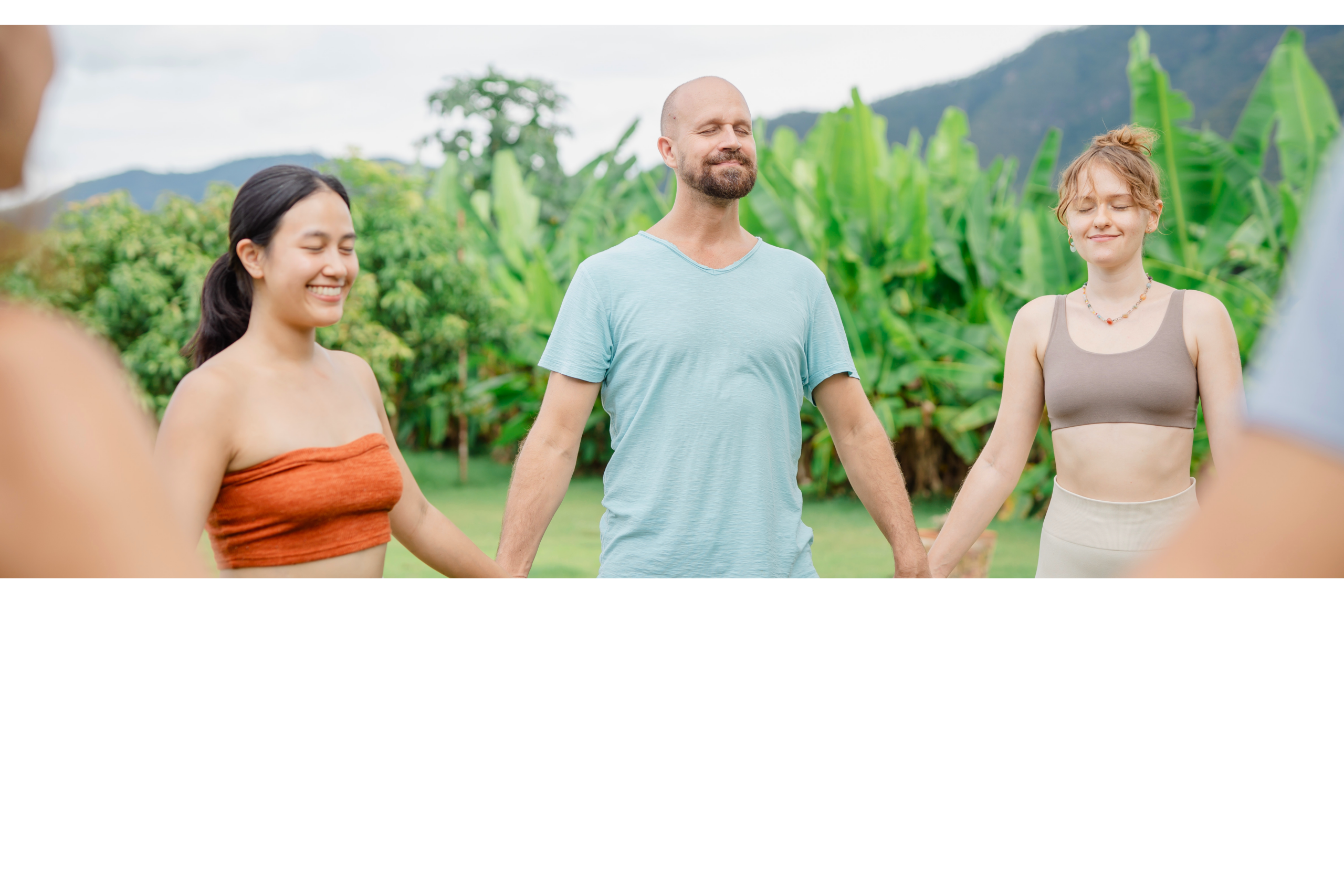 Participants connecting in a circle at a Tantra Immersion Retreat